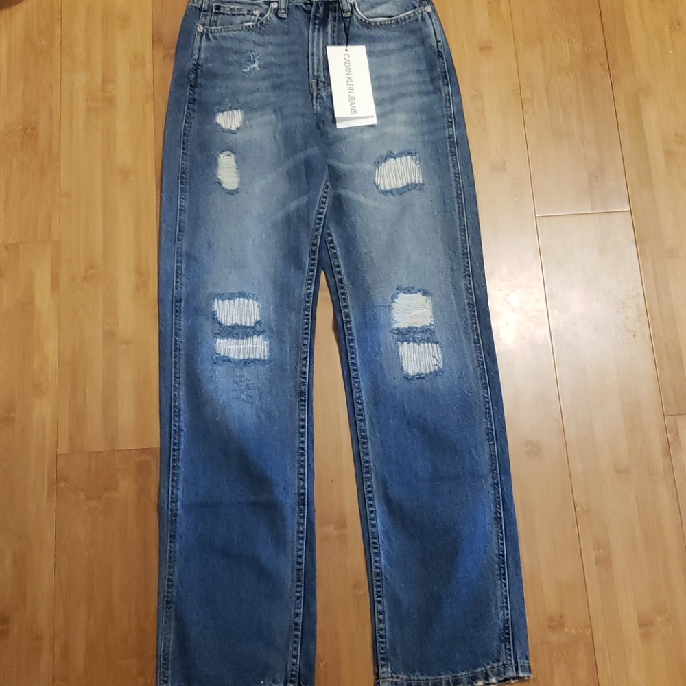Calvin Klein high rise straight leg jeans